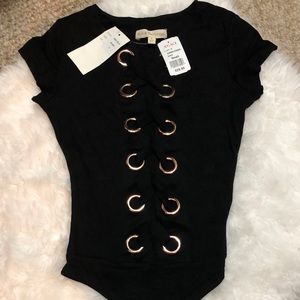 Agaci Black Bodysuit